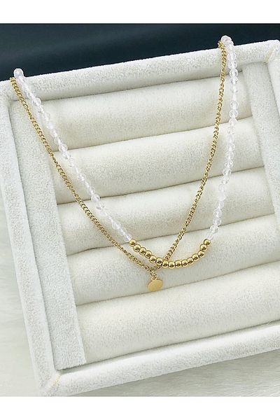 DS DİAMONDSHOP Steel Anklet Double Chain Model Byçlkhal- 202504570