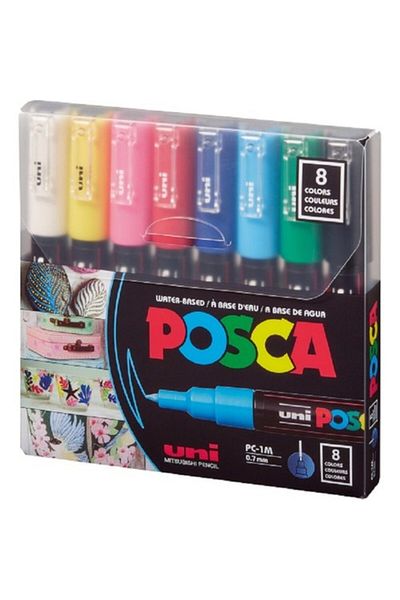 Uni Posca 0.7 Water Based Poster Marker Anarenk 8pcs