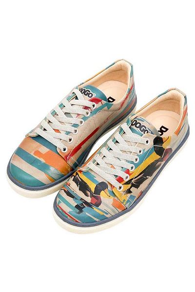 Dogo Women's Vegan Leather Multicolor Sneakers - Goose Bumps Design