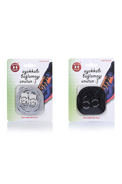 Magiclocks مجموعة أربطة أحذية ذكية مستديرة من ماجيك لوكس مكونة من قطعتين