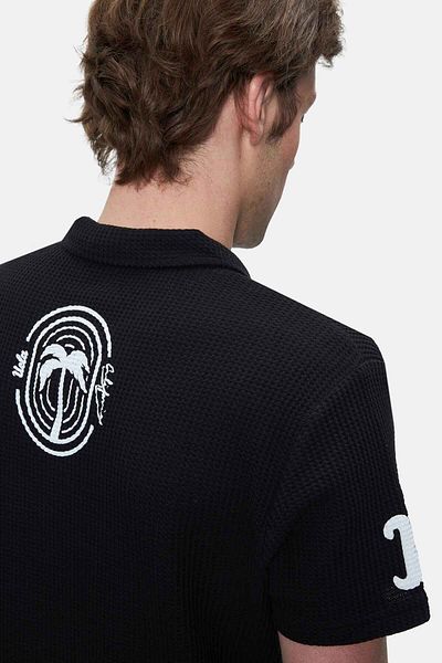 UCLA Tricou pentru bărbați RUSSEL, negru, cu gât polo, cu potrivire standard