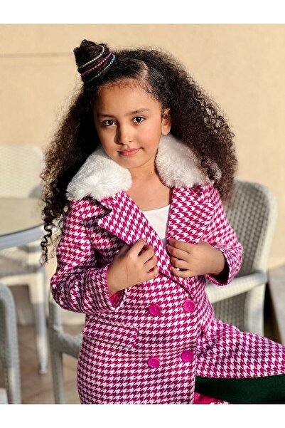 Hilal Akıncı Kids Saks Crowbar Model Fur Collar Lined Coat