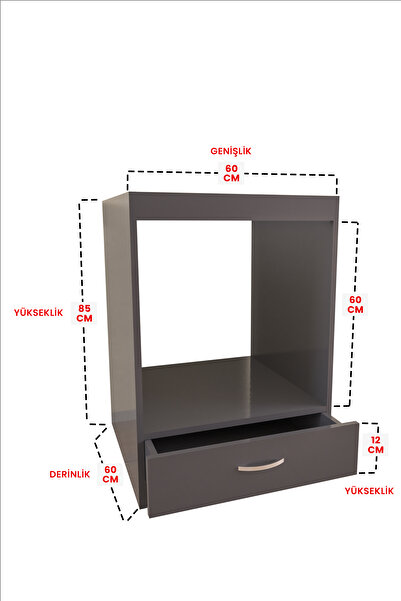Hediyeler Kapında Antrasit Ankastre Dolabı Mutfak Ankastre Modül Ocak Dolabı