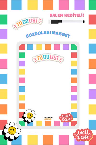 The Grade Summer Sil to Do List Refrigerator Note Holder Magnetic Refrigerator Note Holder Magnet Note Holder 21X15Cm