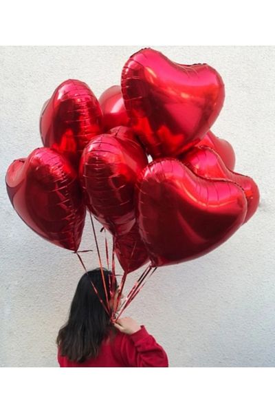 Maysa Beauty 5Pcs 45cm Heart Foil Balloon Birthday Party Ornament Valentine's Day Gift