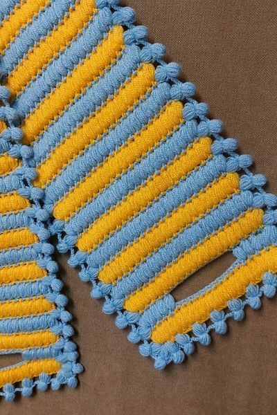 Uretti - Emine 9106 3061 Hand Knitted Double Colored 2-Piece Bath Washcloths - Yellow / Blue