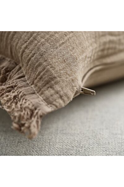 IKEA VALLKRASSING Light Grey-Brown Cushion Cover 50x50 cm – 100% Cotton by IKEA