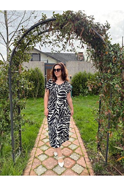 garajmood Blue Back Banded Slit Plus Size Dress