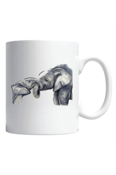 OEM Εξατομικευμένη λευκή κούπα "ελέφανται", INOVATIX®. 330 ml