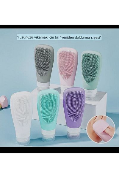 KURTULUŞ COMPANY Portable 4 in 1 Silicone Travel Bottle Set Leakproof Travel Type Cream Shampoo Lotion Bottle Set