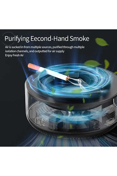 Vision Ashtray With Internal Air Filter And Strong Suction For Closed Places and in the Car