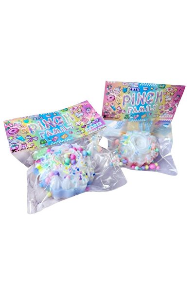 Teo Jucarie Antistres Squishy, , cu Revenire Lenta, Squeeze Pinch Family, Model Prajitura, 8x8 cm, 90g,