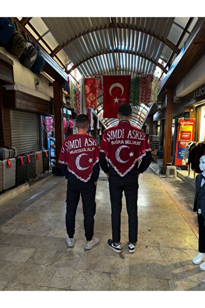 filiz kına Kına Gecesi Asker Şalı O Şimdi Asker Kişiye Özel Yazı Baskılı Yüz Örtüsü Asker Eğlencesi (eldivenli)