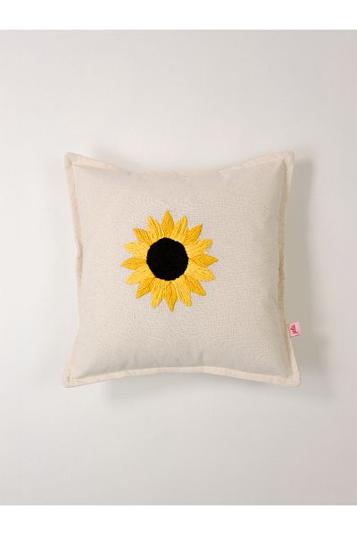 Galia Tasarım Κάλυμμα μαξιλαριού με μοτίβο λινό Punch Sunflower