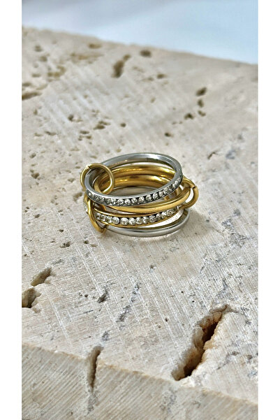 Opia JEWELRY - 4’lü Mix Model Çelik Sarmal Yüzük (BİR BEDEN BÜYÜK ALINIZ)