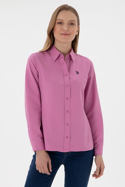 U.S. Polo Assn. Women's Fuchsia Long Sleeve Basic Shirt 50307726 -Vr023