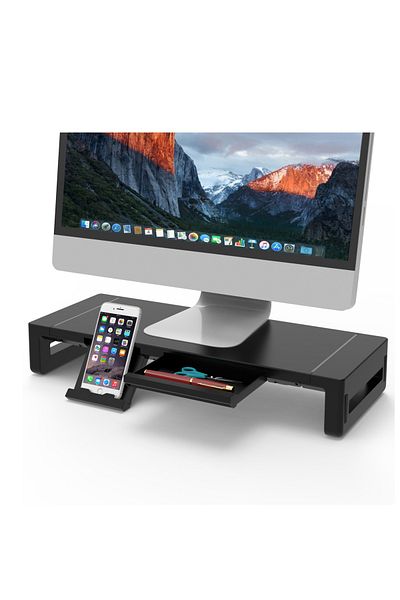 FlashHawk Monitor Stand Riser with Storage Drawer and Tablet Phone Stand,Foldable Computer