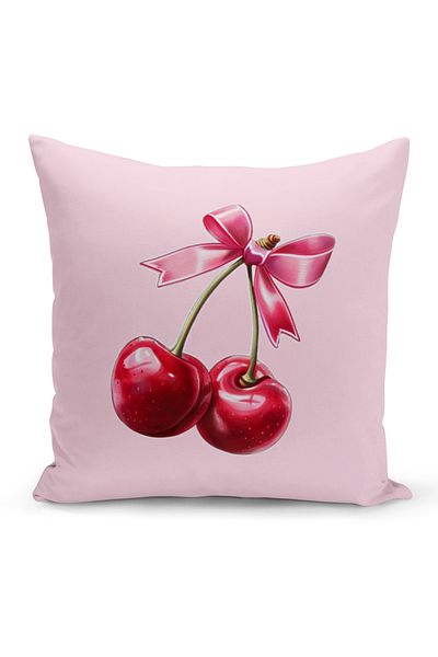 Bertille Home Σετ κάλυμμα μαξιλαριού ριχτάρι σειράς Cherry διπλής όψης ψηφιακής εκτύπωσης 3 τεμαχίων