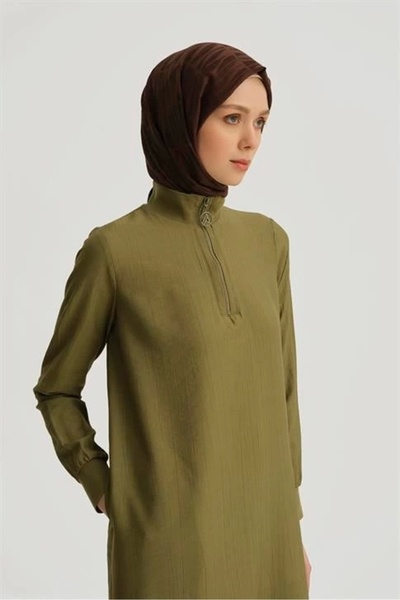 Armine Fermuar Detaylı Tunik 25yt433 Haki
