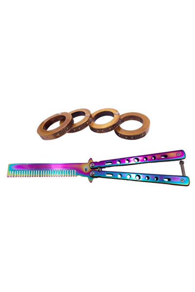 Depox Sada nožov Dúhový motýľ a rozťahovacia rozeta, IdeallStore, 22 cm