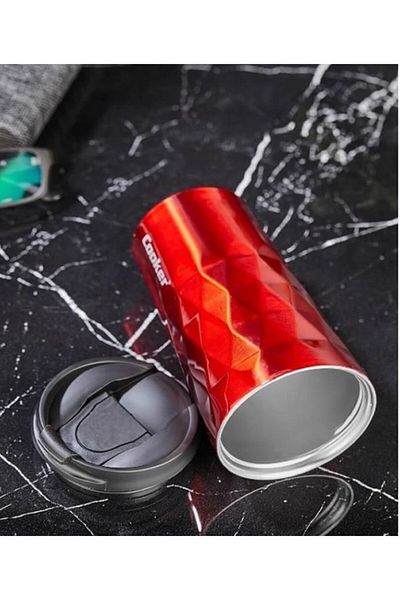 Elista Prizma 350 ml Red Steel Mug Thermos