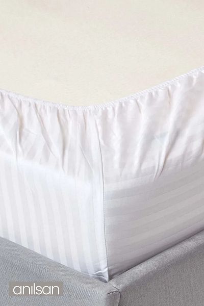 Anılsan 6-Piece Striped Satin Fitted Sheet, Single/Double, 83Tel