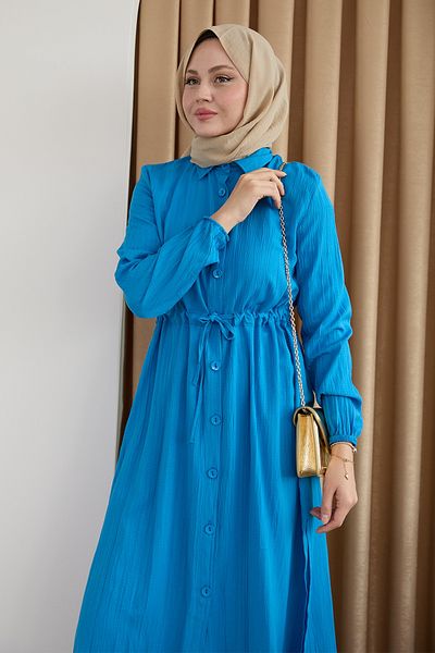 InStyle Costum albastru sprânceană cu tunică lungă și pantaloni