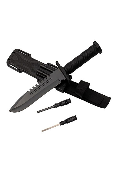 Depox Lovecký nůž IdeallStore, Jungle Specialist, 31 cm, černý, včetně pouzdra.