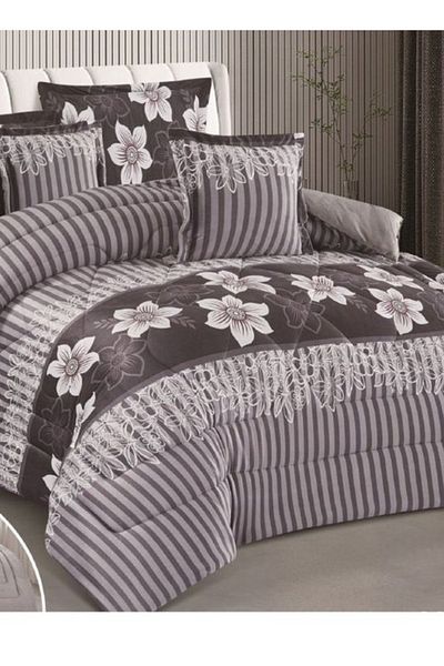 smart home Winter Double Duvet Set 6 Pieces Double Sided System, Velvet Bedspread with Microfiber Filling