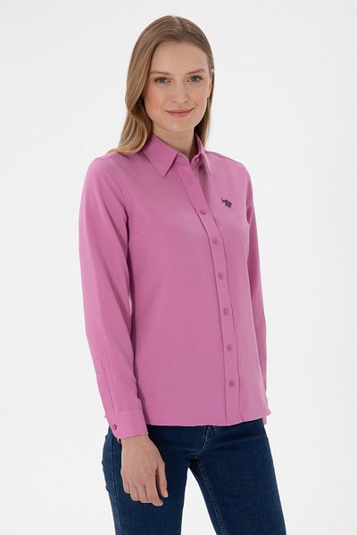 U.S. Polo Assn. Women's Fuchsia Long Sleeve Basic Shirt 50307726 -Vr023