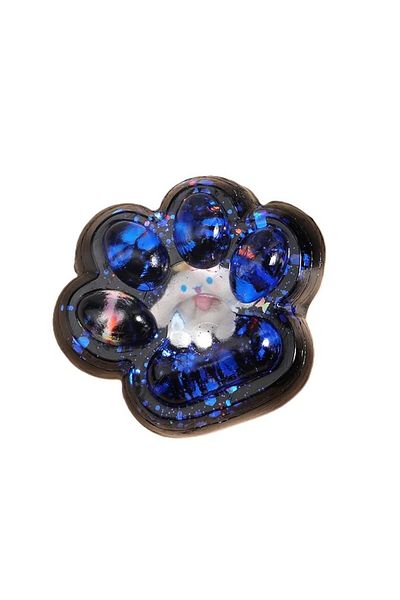 Flippy Squishy Pinch Family Jucarie Antistres Flippy, Cat Paw, 6.5 x 6 cm, din TPR, 4-6 Ani, Negru