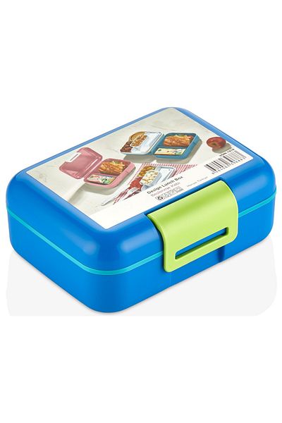 Vagonlife Cutie de prânz Cameră inferioară cu două straturi Recipient de depozitare a alimentelor cu două compartimente cu furculiță, lingură, cuțit