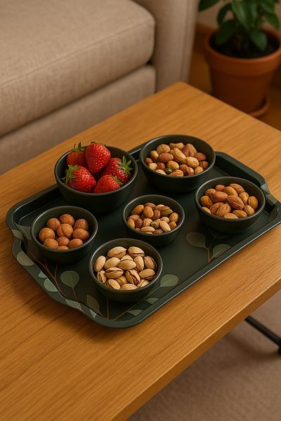 Arma House Metal Sauce Bowl Snack Bowl Set with 6 Trays