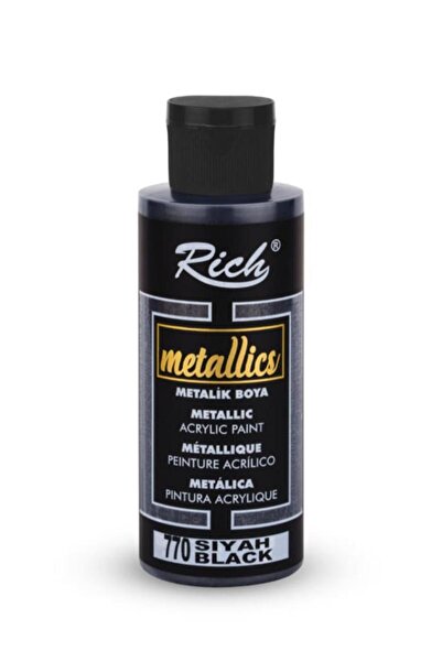 Rich Metalik Akrilik Boya - Metallic Acrylic Paint 120cc Siyah 770