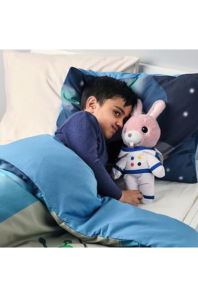 IKEA ​IKEA AFTONSPARV Rabbit Soft Toy with Removable Astronaut Suit – 28 cm