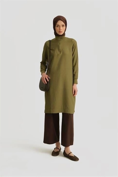 Armine Fermuar Detaylı Tunik 25yt433 Haki