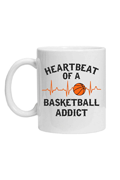 OEM Cana albă personalizată „baschet bătăi de inimă”, INOVATIX®. 330 ml