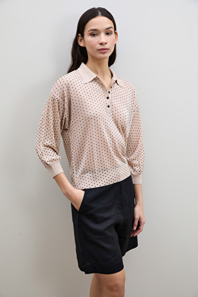 Serianno Puantiye Desenli Polo Yaka Kazak KZK10500