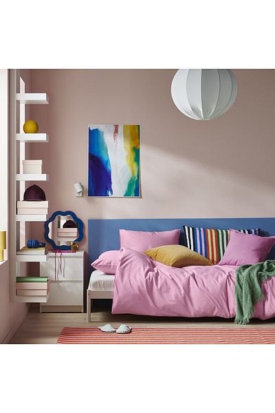 IKEA PILTANDVINGE Duvet cover and pillowcase, light pink