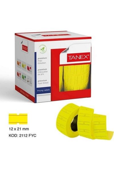 Tanex Φθορίζον κίτρινο ετικέτα 24 από το ριγέ
