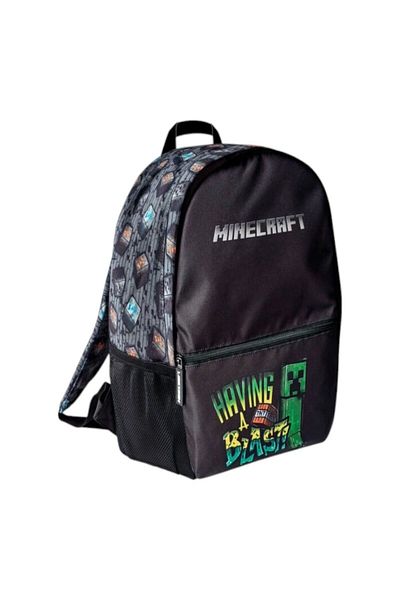 MINECRAFT Rucsac Minecraft having a tnt blast, 40x29x13 cm, bretele intarite si ajustabile, Negru