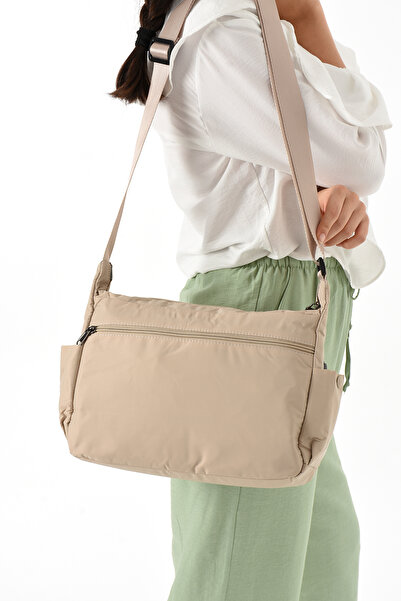 Sanmorris Women's 3 Compartment Parachute Fabric Adjustable Crossbody Bag