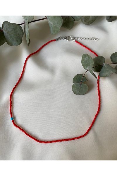sabiha aksesuar Turquoise Natural Stone Sand Bead Necklace