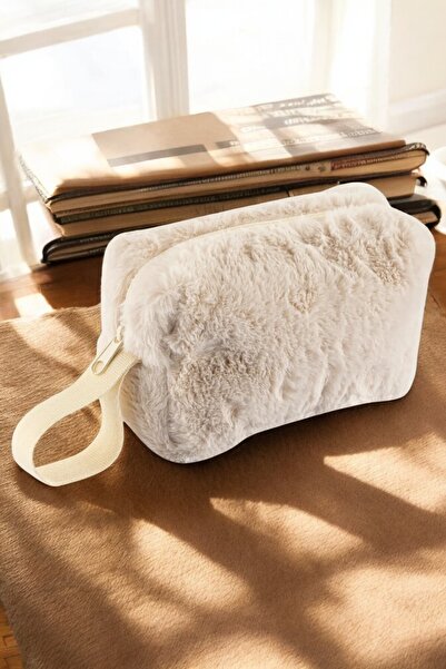 Umbell حقيبة مكياج بيج قطيفة