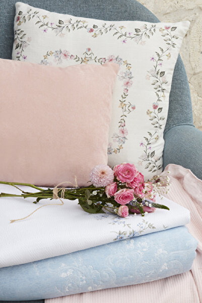 Karaca Home Hannah Patterned Throw Pillow 45X45 cm Powder