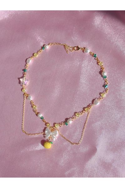 Reorah Collection Lemon Meringue Design Choker Necklace