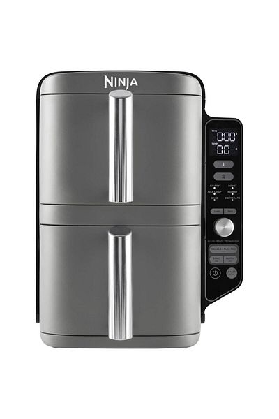 NINJA Friteuza cu aer cald Ninja SL400EU Double Stack XL, 9.5 l, 2470 W, 6 programe (Gri)