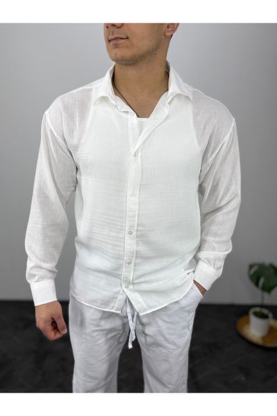 T&M Vertino Oversize Soft Linen Men's Shirt