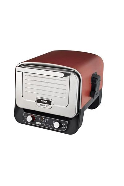 NINJA Cuptor electric Ninja Woodfire, 8 programe OO101EU, 220-240 V, 13 A, 2400 W (Rosu/Gri)