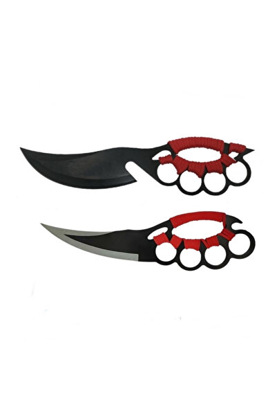 Depox Sada dvou loveckých nožů, Cobra Red, IdeallStore, černá, včetně pouzdra.